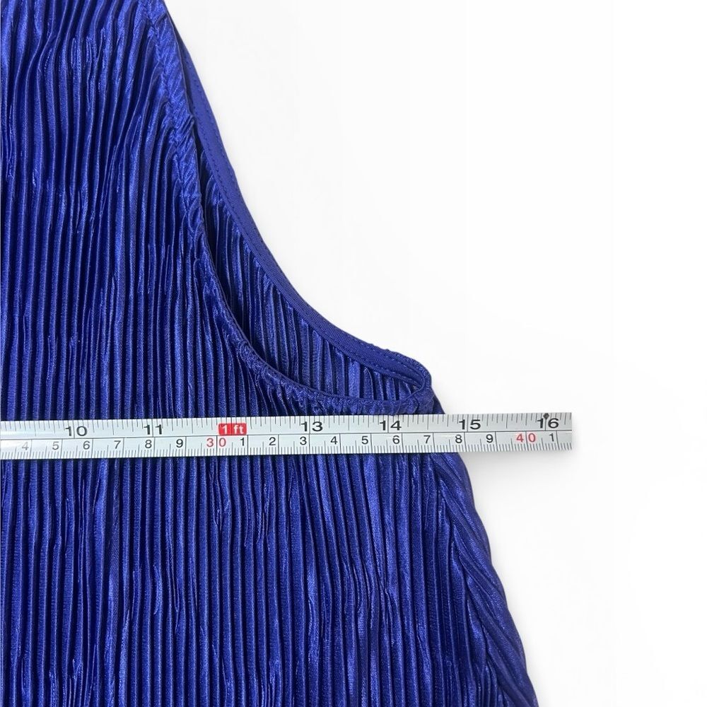 WORTHINGTON Vibrant Blue Pleated Halter Top | Size M | Retail $68 - Picture 4 of 8